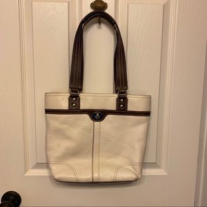 Coach Off-White and Brown Tote